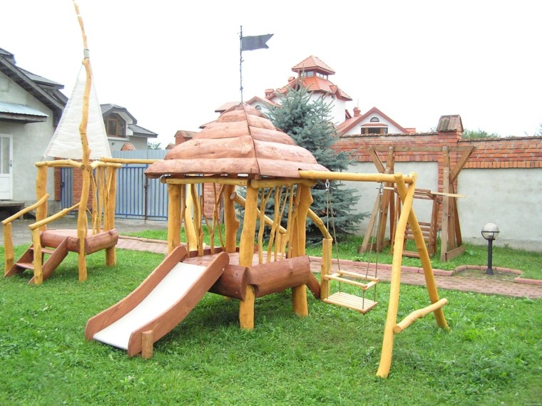 columpio fortaleza imitacion madera trobncos