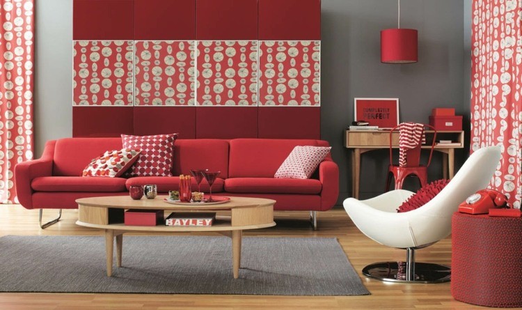combinar colores contraste rojo blanco mesa