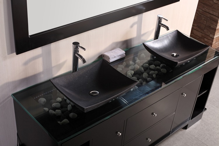 contraste lavabo negro moderno