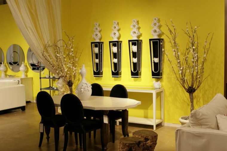 decoracion salon pintura amarilla