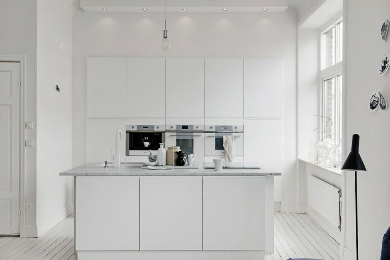 decoracion cocinas blanca diseño iluminada