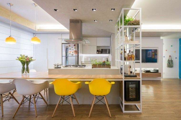 decoracion cocinas muebles modernos amarillo