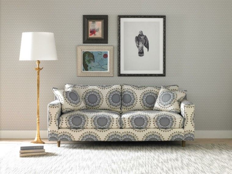 decoración de interiores habitación sofa preciosa tapizada ideas
