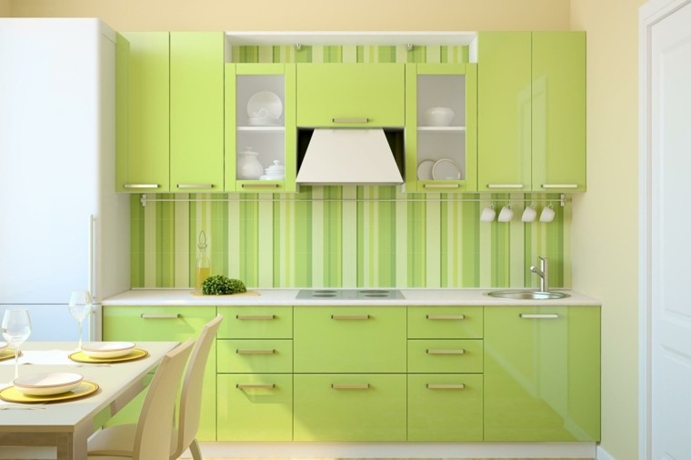 decoración de interiores cocinas colores vibrantes muebles ideas