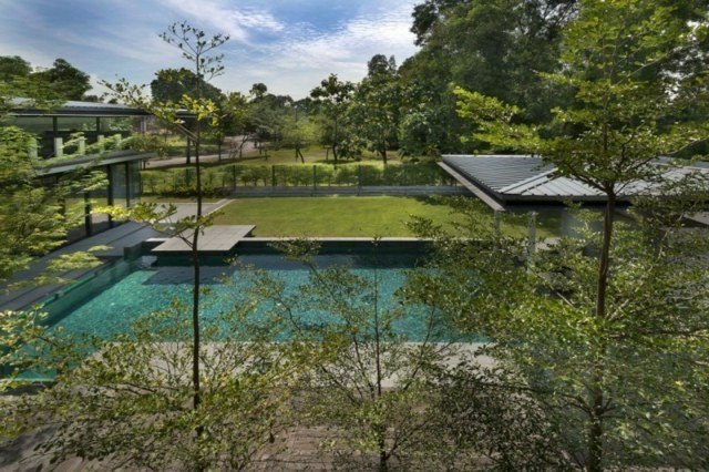 diseño piscina estilo moderno jardin