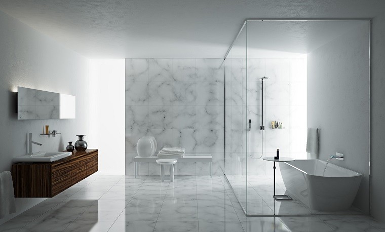 diseño para baño marmol blanco
