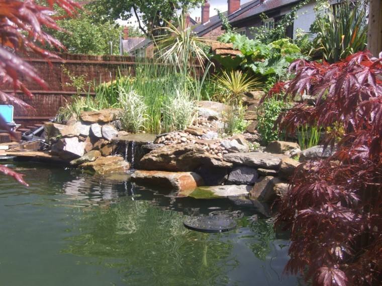 diseño cascada estanque natural jardin