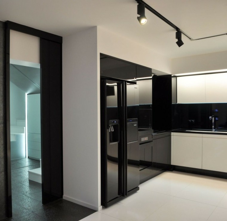 diseño de cocina moderna en blanco y negro diseño cocina moderna blanco negro