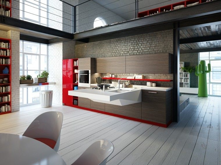 diseño cocina loft estilo futurista