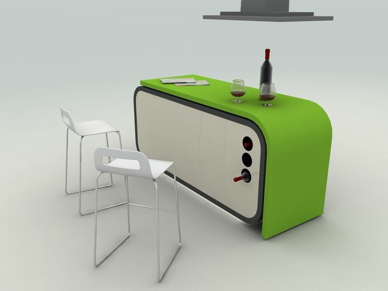 muebels de cocina modernos y funcionales diseño isla de cocina verde