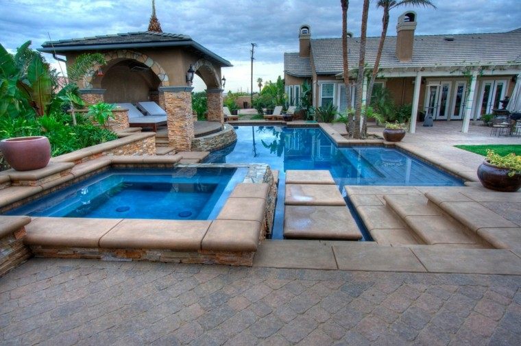 diseño jardines modernos miradores piscina