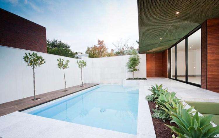 diseño estilo minimalista jardin piscina
