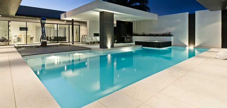 diseño modelos jardines modernos piscina