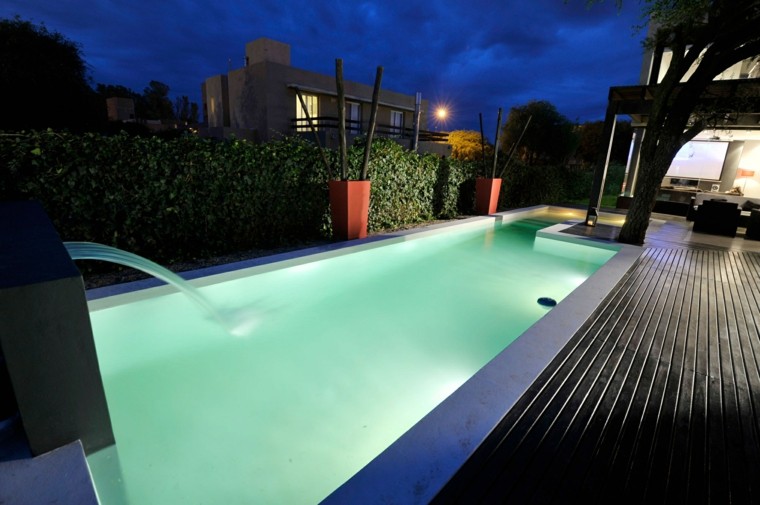 diseño moderno jardin piscina porche