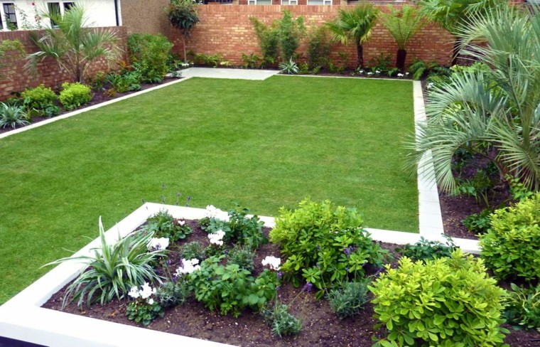 diseño jardin moderno parcela cesped