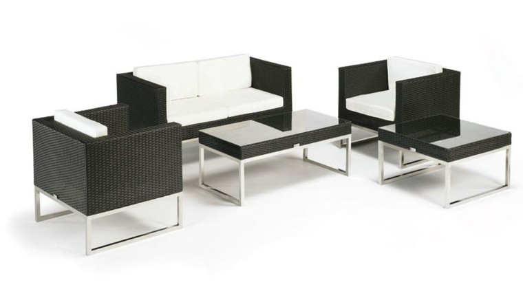 diseño muebles ratan blanco negro
