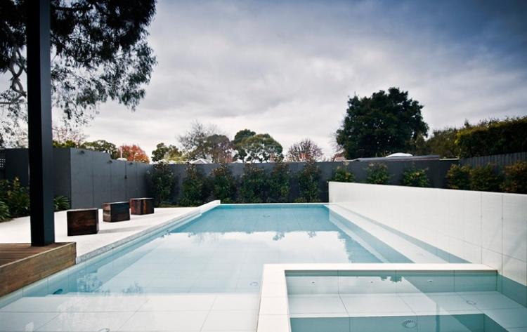 diseño piscinas modernas forma rectangular