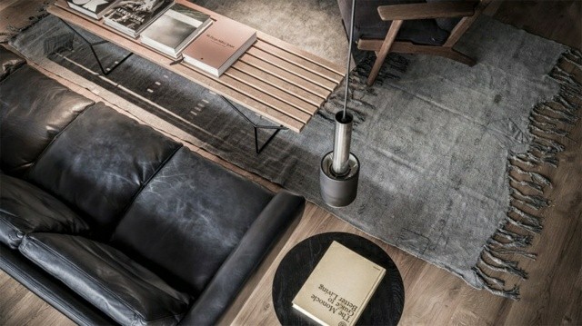 diseño salon moderno sofa piel