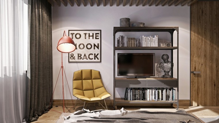 dormitorio estilo moderno sillon amarillo