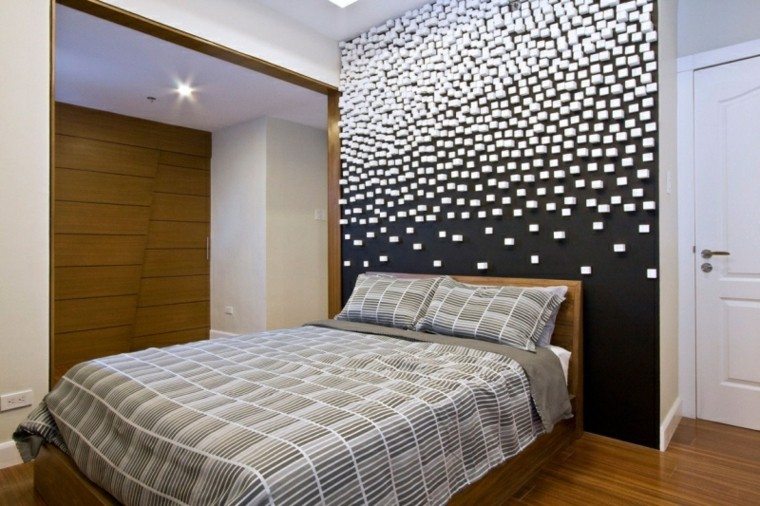 dormitorios diseño creativo pared decorada