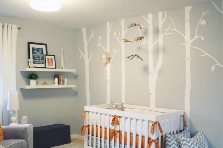 Dormitorios infantiles diseño creativo con temática bosque.