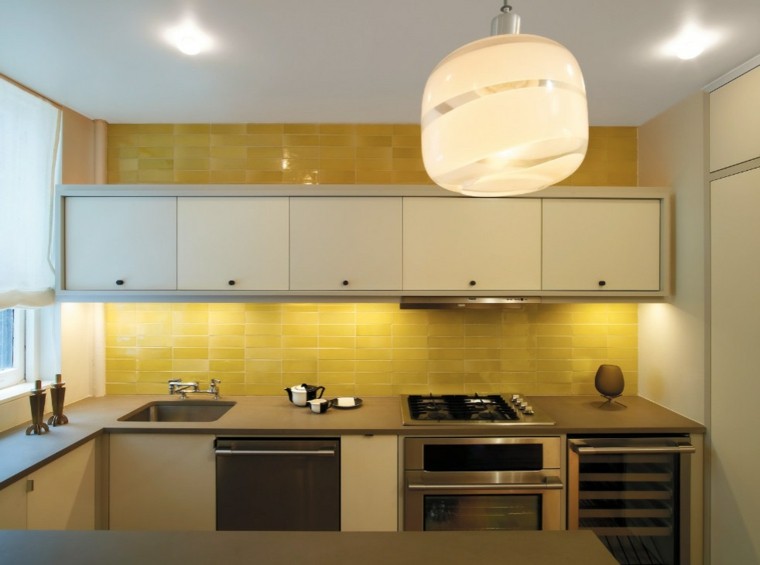 encimeras de cocina granito gris lampara ideas