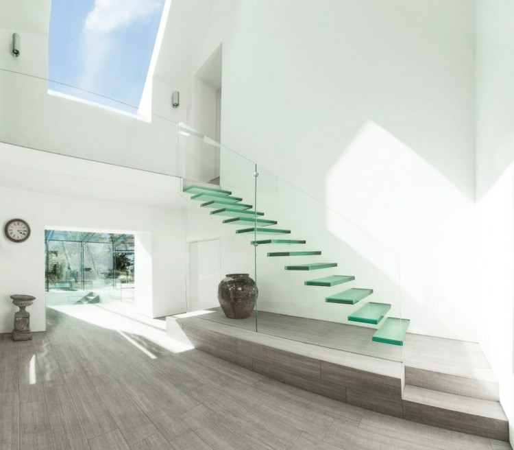 estilo minimalista decorativo escalera minimalista moderna transparente jarron
