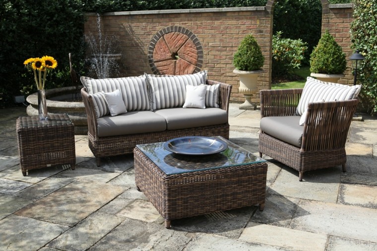 muebles al estilo contemporáneo en el jardín estilo contemporaneo muebles jardin rattan ideas