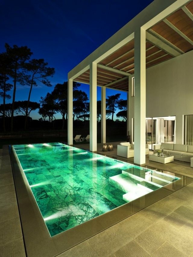 revestimiento de mármol para piscinas modernas estupenda piscina fondo marmol luces
