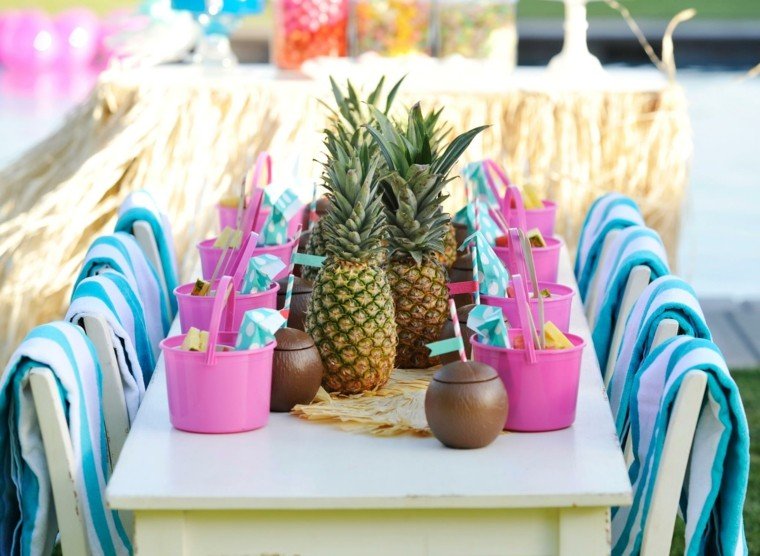 frutas decoracion creativa piscina piña