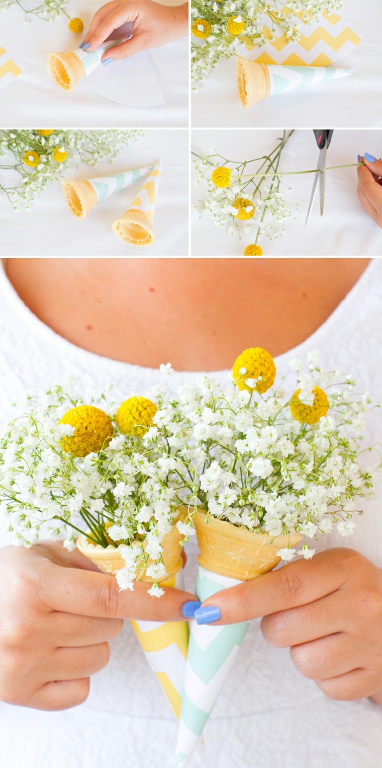 helado flores silvestres decoracion mesa ideas