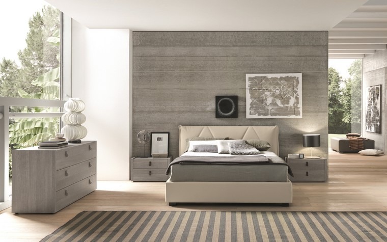 ideas para decorar dormitorios muebles grises modernos
