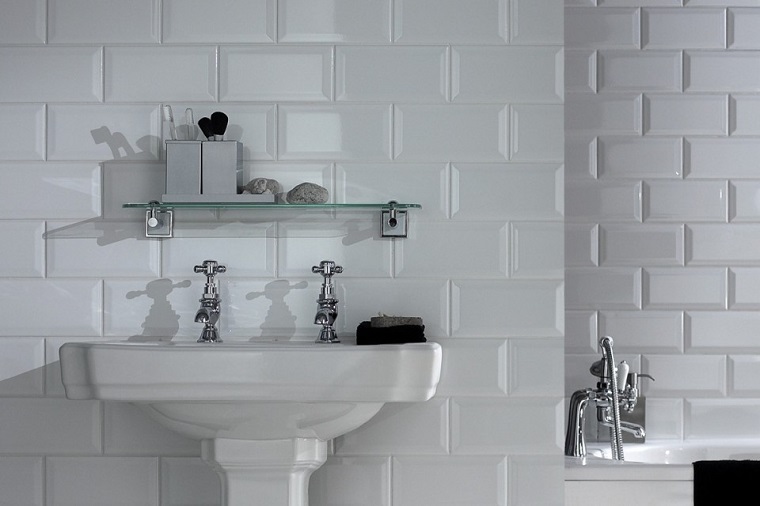 ladrillos azulejo blanco ceramica baño