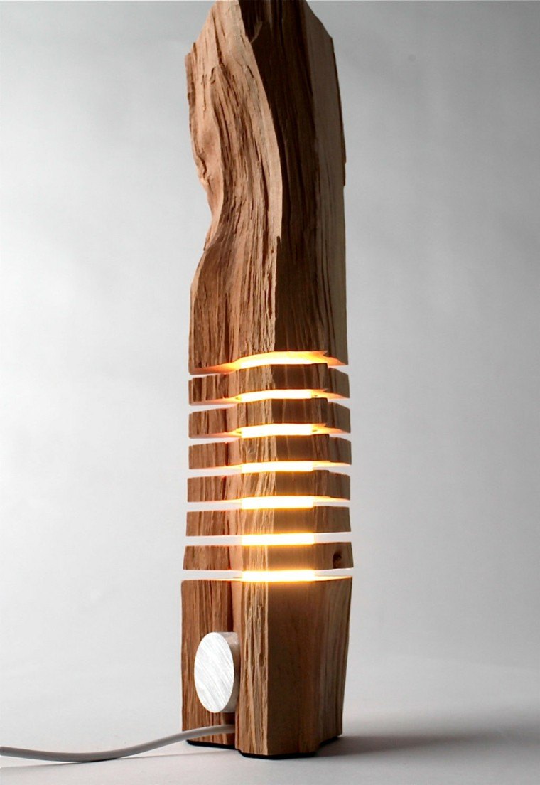 lamparas diseño tronco recortado luces