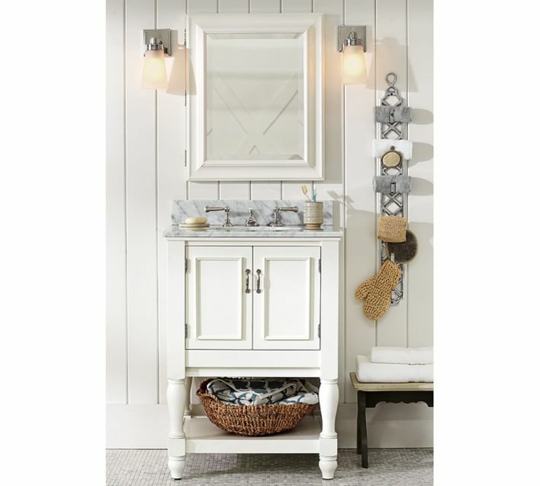 lavabo blanco bano moderno estilo minimalista ideas