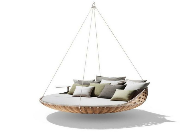 mobiliario cama reondeada exterior ratan