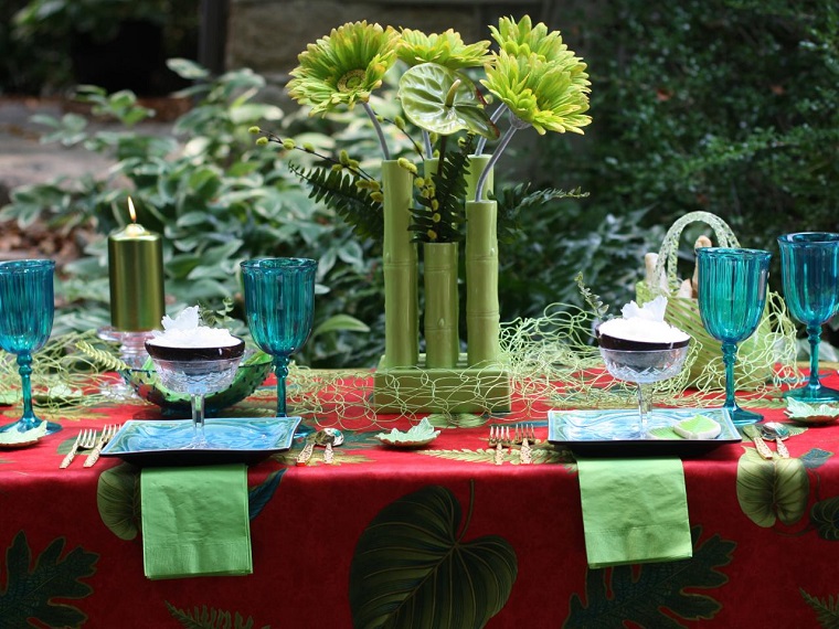 mobiliario de jardín decoración color verde mesa ideas
