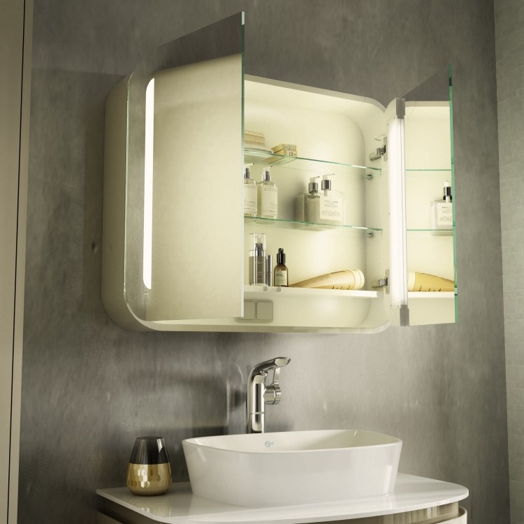 moderno crema blanco lavabo cosmeticos