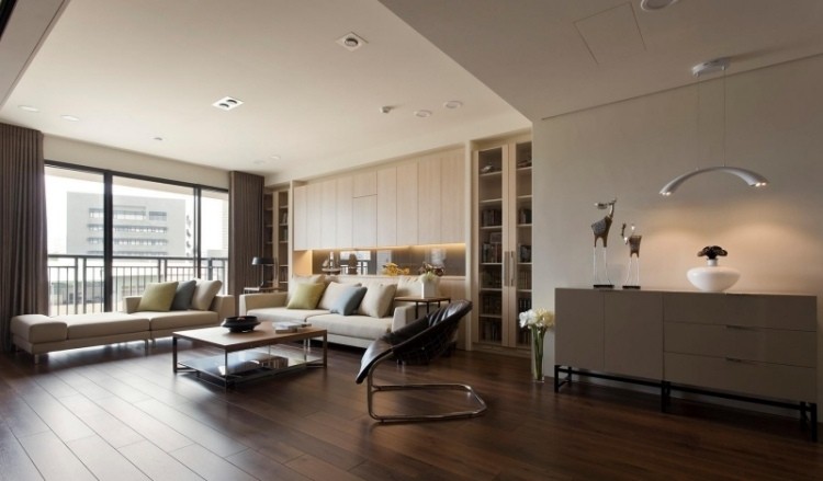 muebles de salón colores claros sofas grande blanca ideas