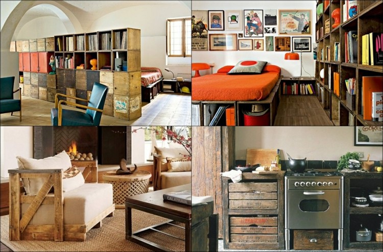 muebles modernos madera vieja cajones