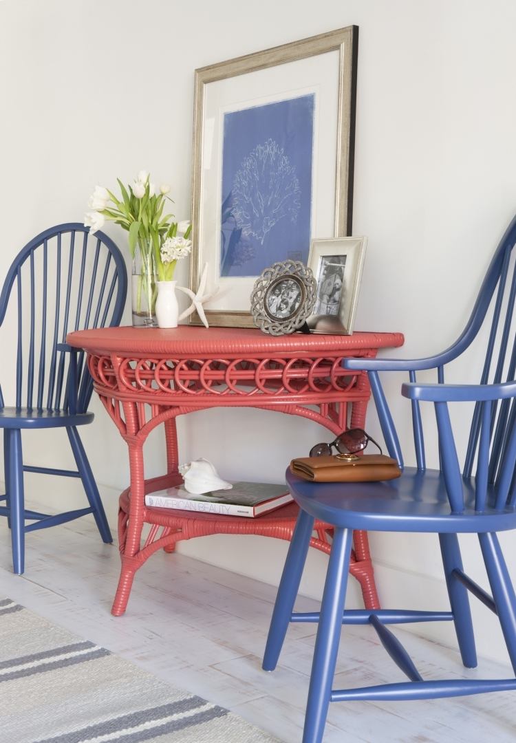 muebles de mimbre de color rojo y azul muebles recibidores color rojo azul