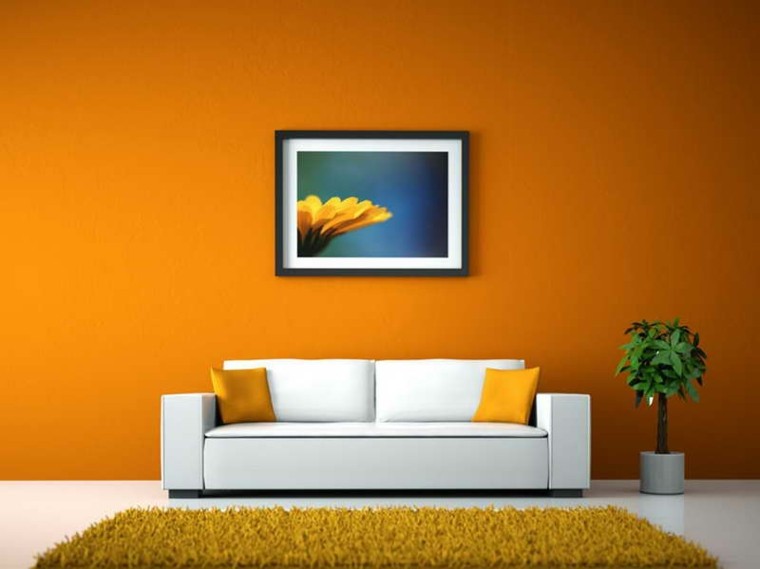 naranja mandarina color salon moderno