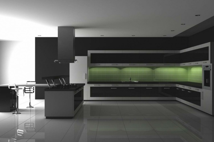 efecto de verde con luz oscuro cabinetes verde luz taburetes