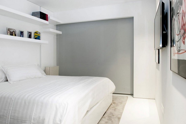 pared color gris dormitorio pequeño