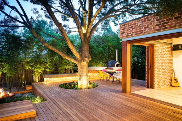 patio terraza plataforma madera guitarra