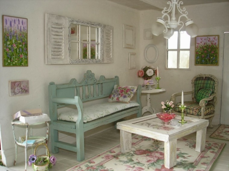 pequeño salon decoracion blanco vintage