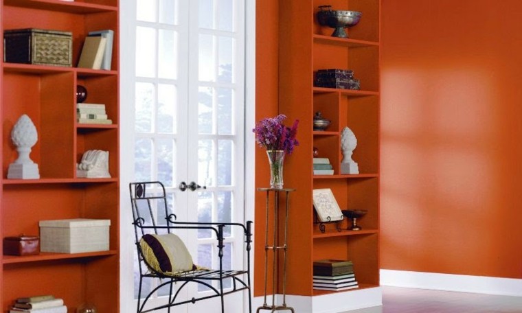 pinturas salon color naranja intenso