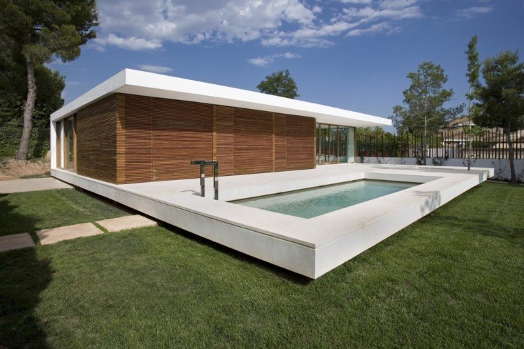piscina flotante diseño moderno jardin