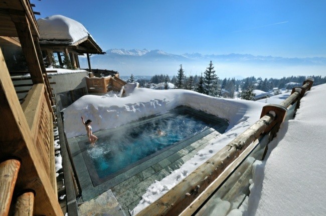 piscina vapor invierno rusia