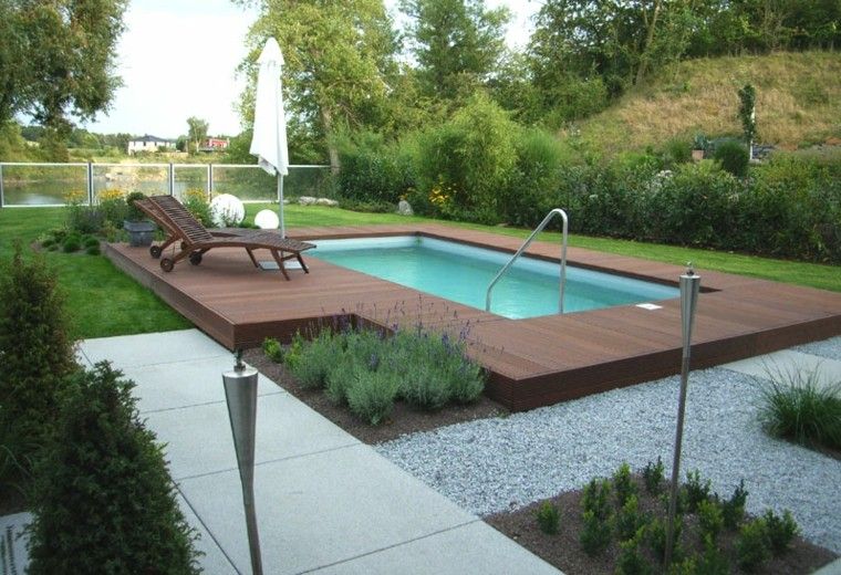 piscinas diseño lamparas jardin antorchas